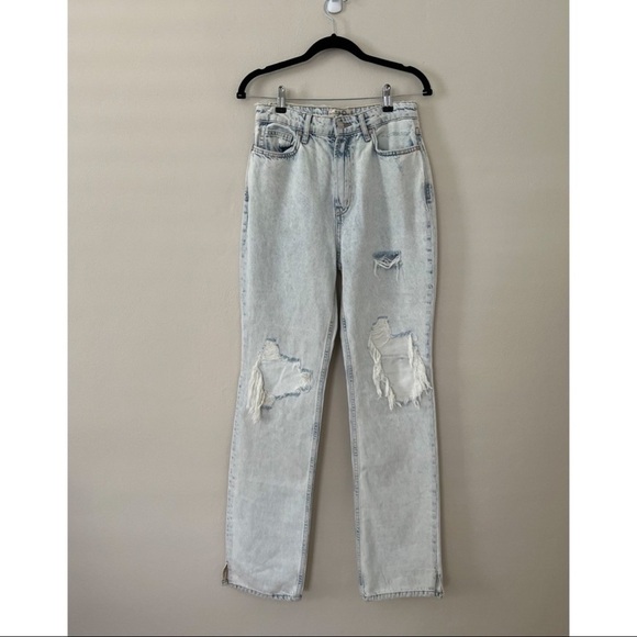 FREE PEOPLE Women's Destroyed Light Denim Pants | US 28 - Picture 2 of 6